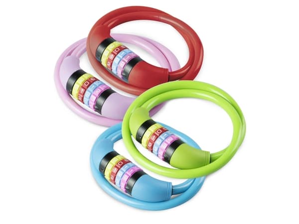 BURG-WÄCHTER 210 C 65 KIDS, Kabellås, Rosa, Plast, Silikon, Stål, Stål, Silikon, Stål