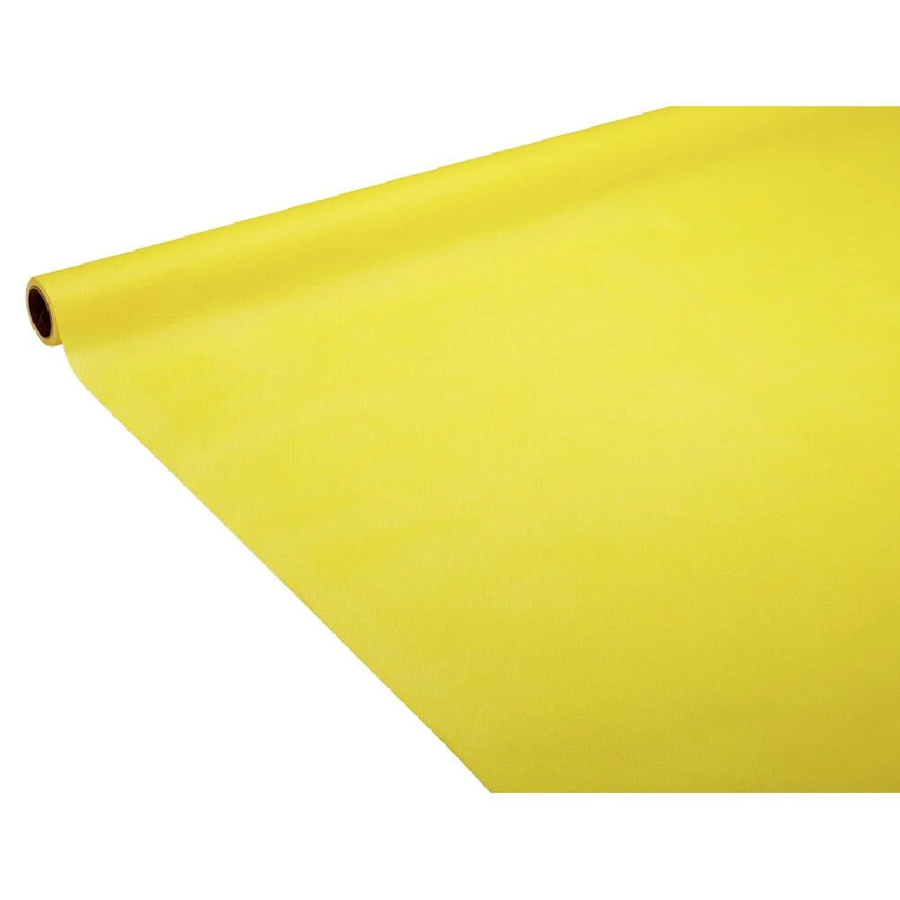 Nappe en papier voie sèche effet tissu jaune 4 m