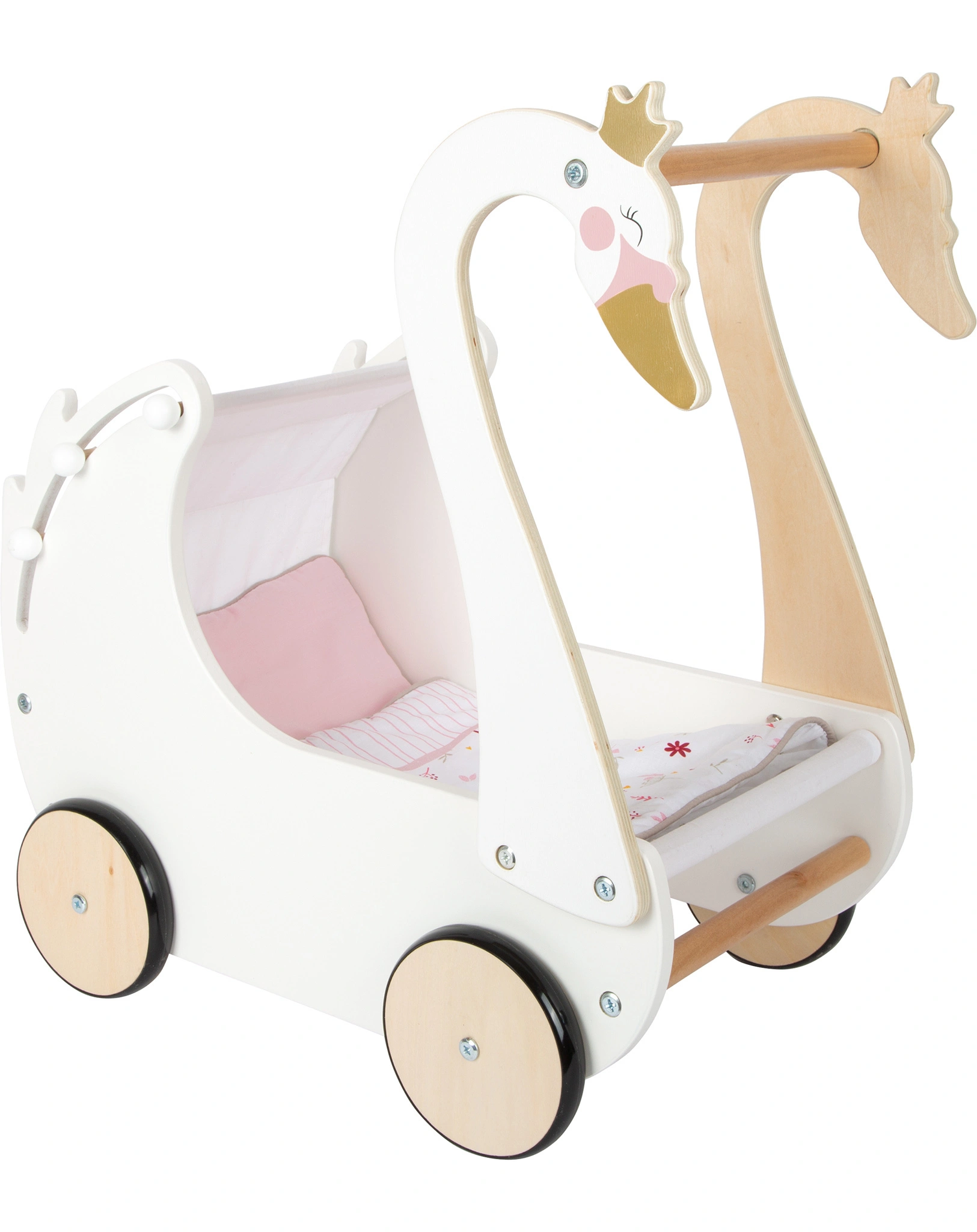 Puppenwagen SCHWAN aus Holz
