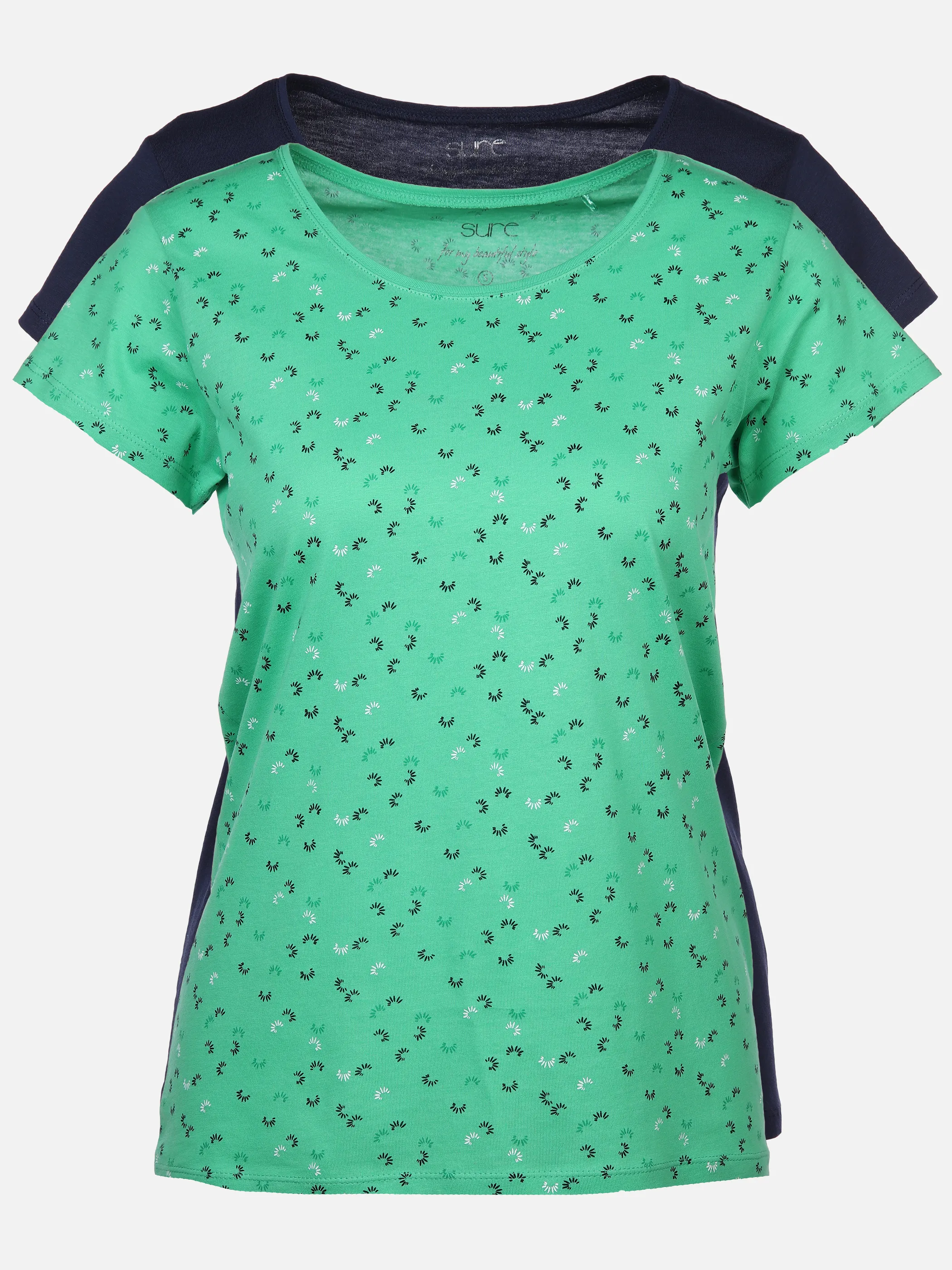 Damen Shirts im 2er Pack, unifarben und im Mininmalprint