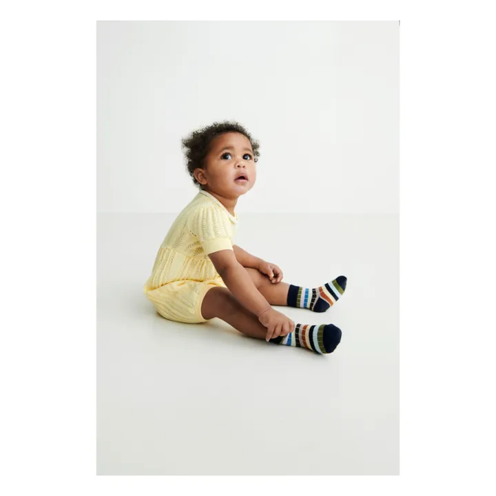 FUB Barboteuse Maille Extra Fine Pointelle Coton Bio | Jaune