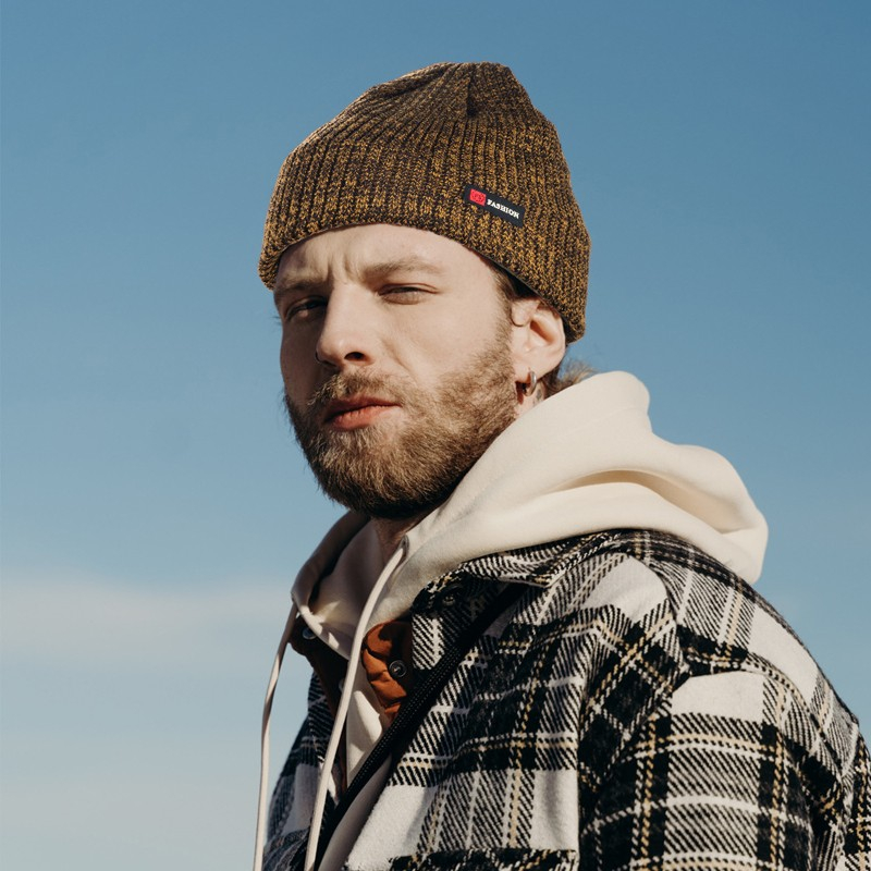 Unisex Strickmütze Beanie Winter Mütze (One Size) - Dunkelgrau