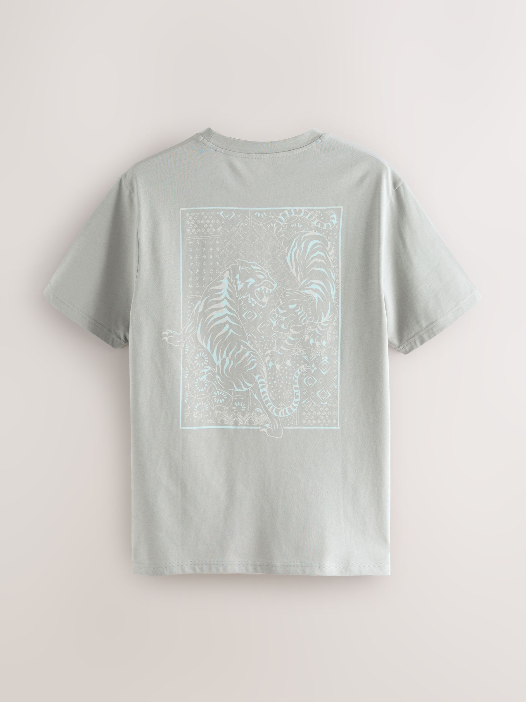 Blauw/groen/roze - Normale Pasvorm - Set van 3 T-shirts met print