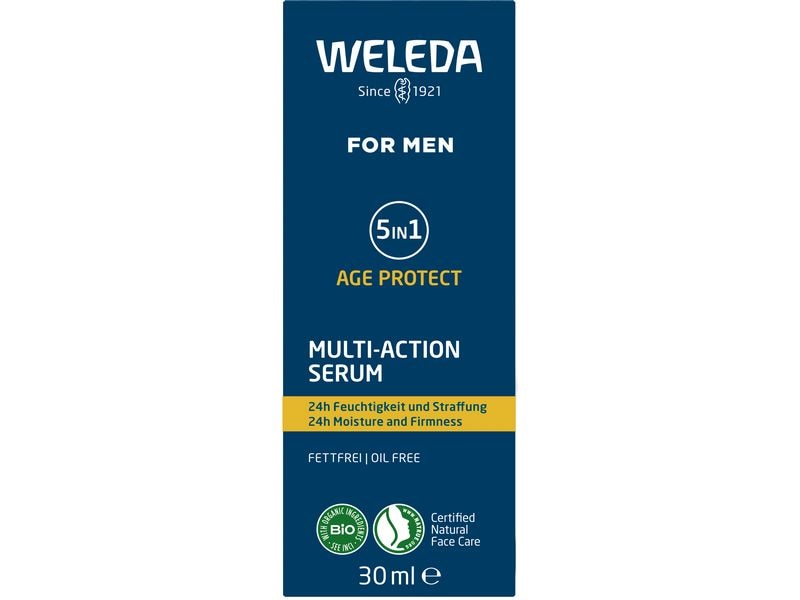 WELEDA Gesichtsserum For Men 5in1 MultiAction 30 ml Natürliches Serum speziell für Männerhaut entwickelt