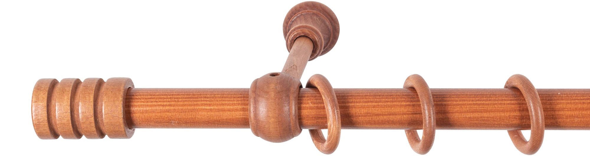 SN DECO GROUP Gardinenstange »Pisa« 1 läufig-läufig Fixmass 28 mm, Holz, verschiedene Längen und Farben, Komplettset