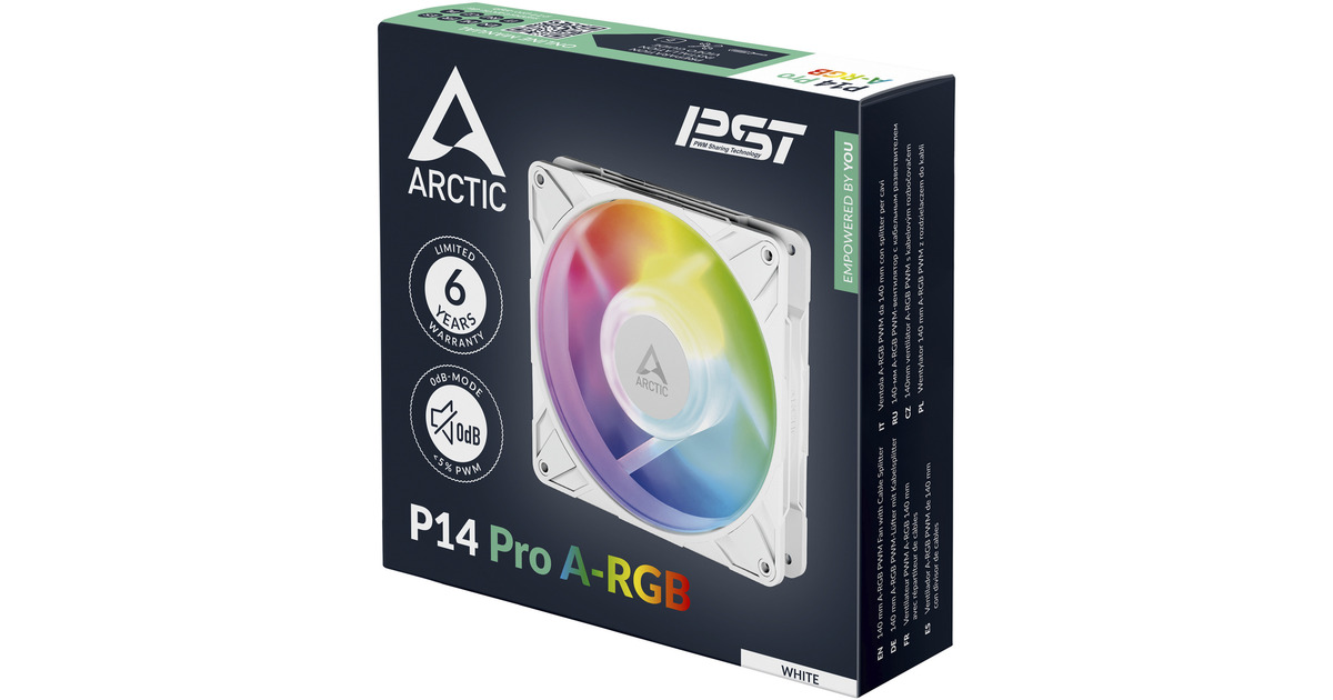 ARCTICP14 Pro A-RGB case fan  (Wit, 140 x 140 x 27 mm, PWM)