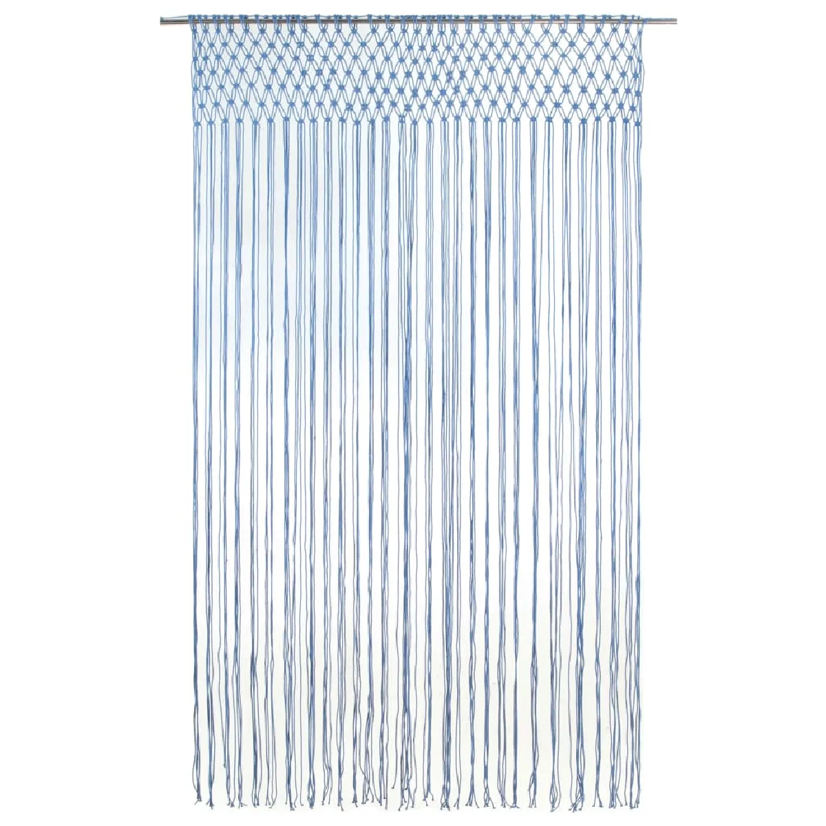 vidaXL Rideau en Macramé - Bleu 140x240 cm