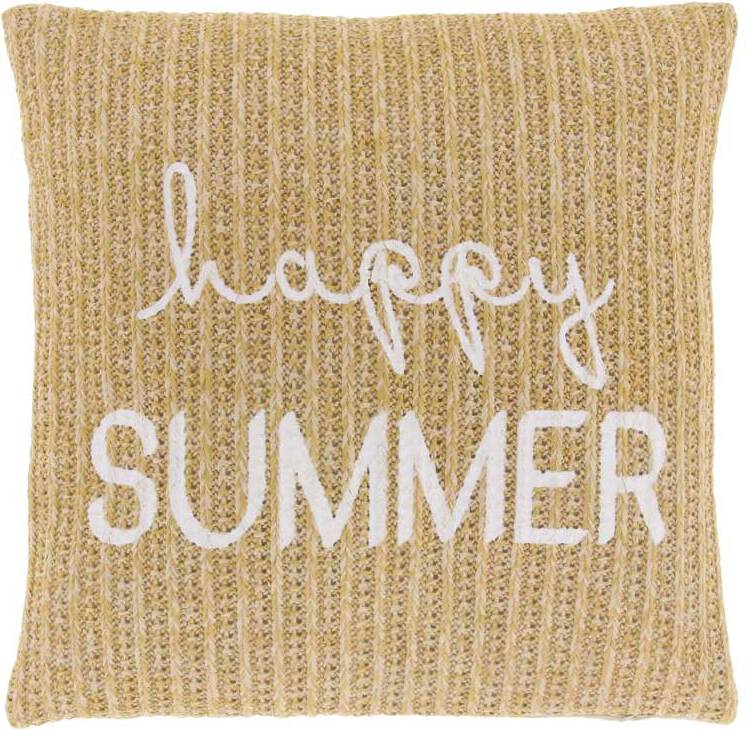 Unique Living sierkussen Summer happy naturel / wit 45 x 45 cm