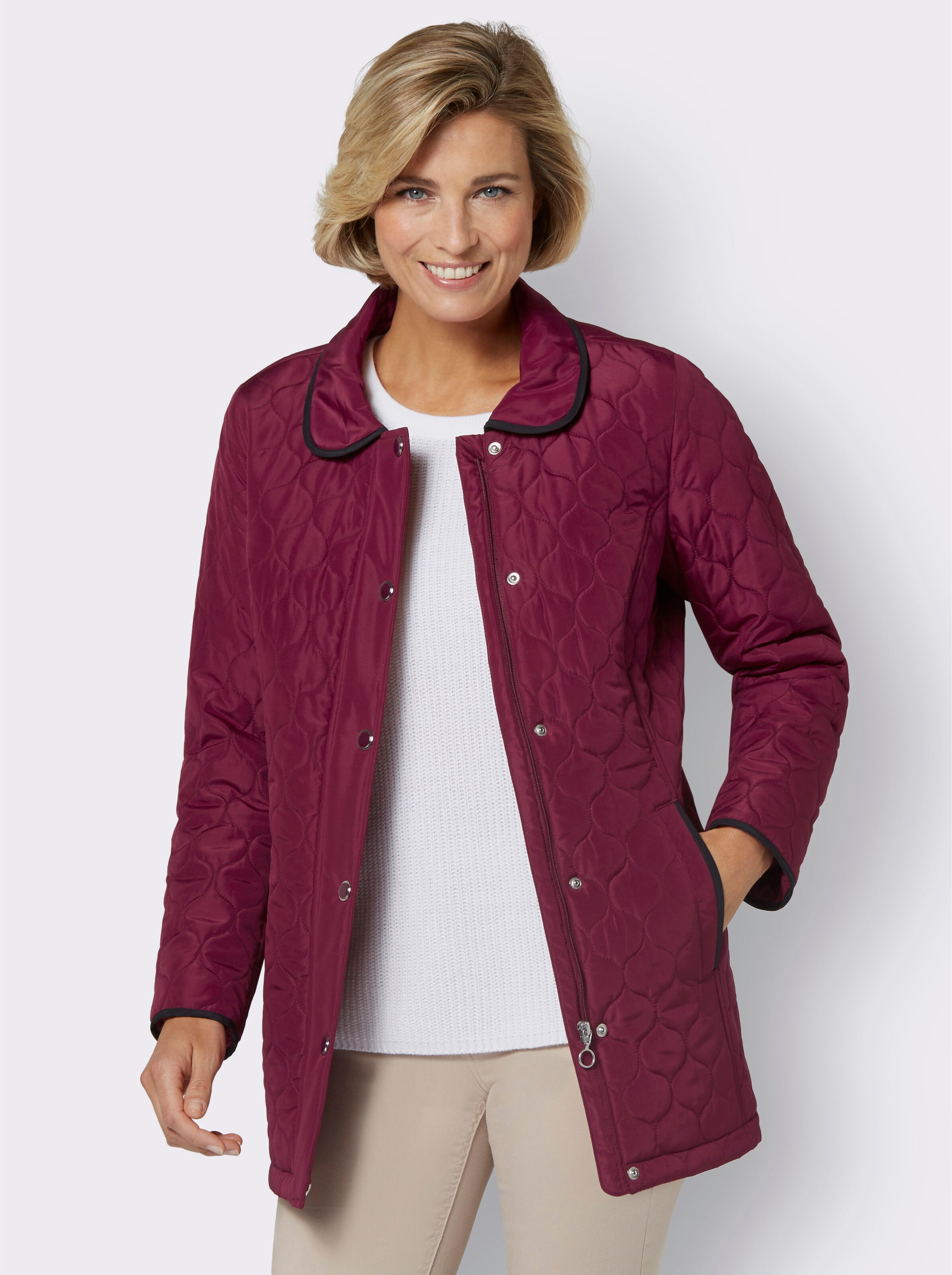 Steppjacke mit verdecktem Reißverschluss