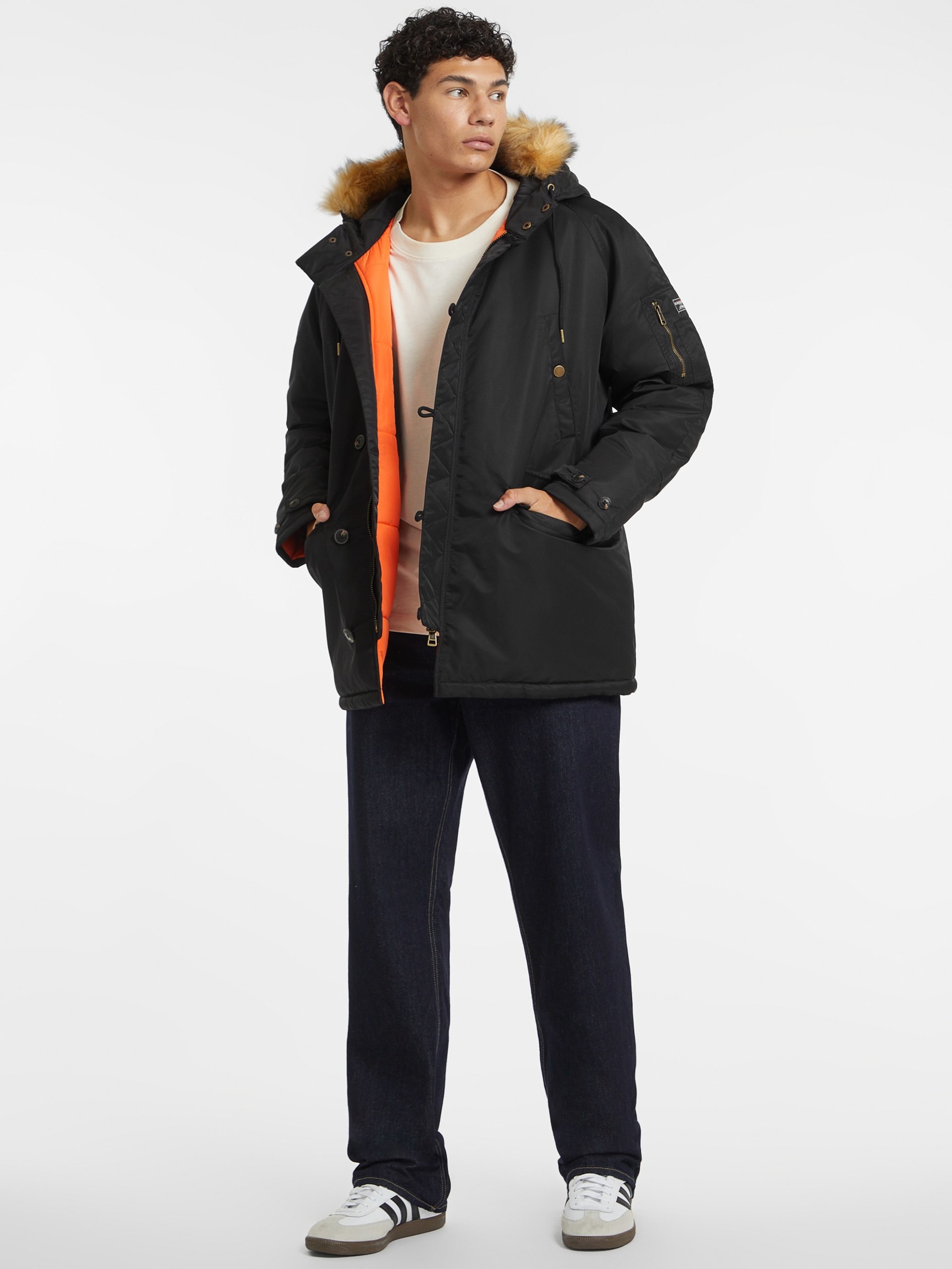 Parka de nylon com capuz