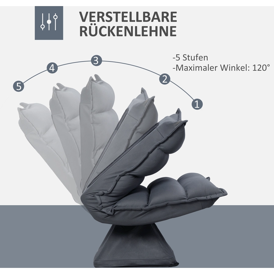 HOMCOM Bodensessel mit Sockel dunkelgrau