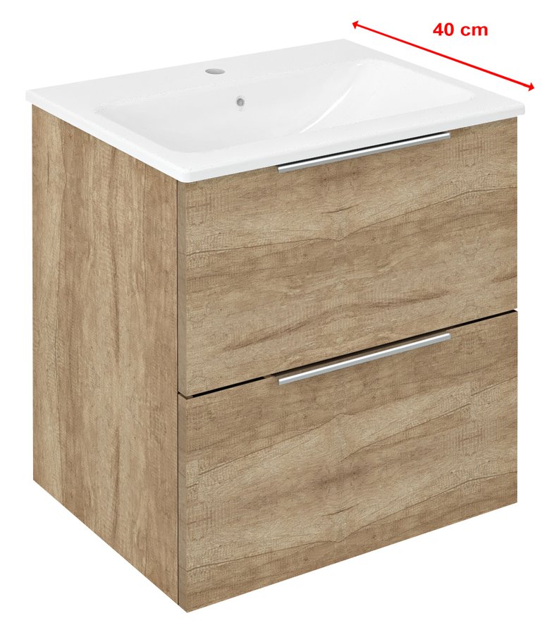 Sapho Cirasa Compact wastafel onderkast 50x39x54cm eiken