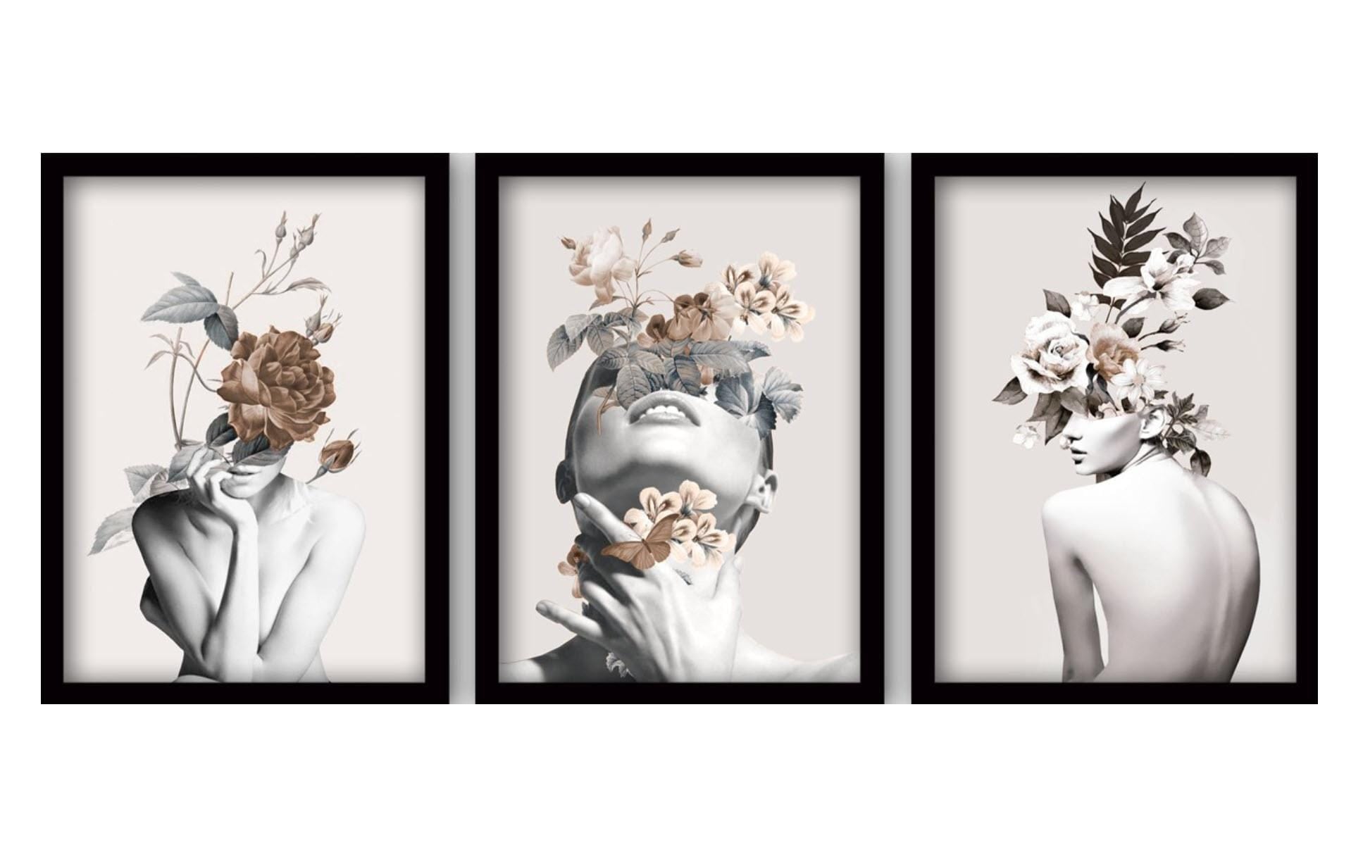 Wandbild »Wallxpert Women 3 Stück, 35 x 45 cm«
