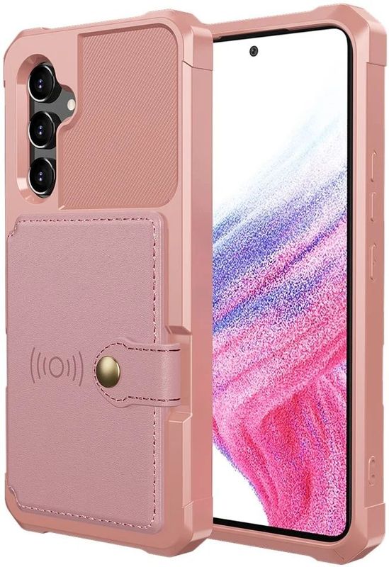 Portemonnee Hoesje Geschikt voor Samsung Galaxy A54 - Roze - Back Cover met Pasjeshouder