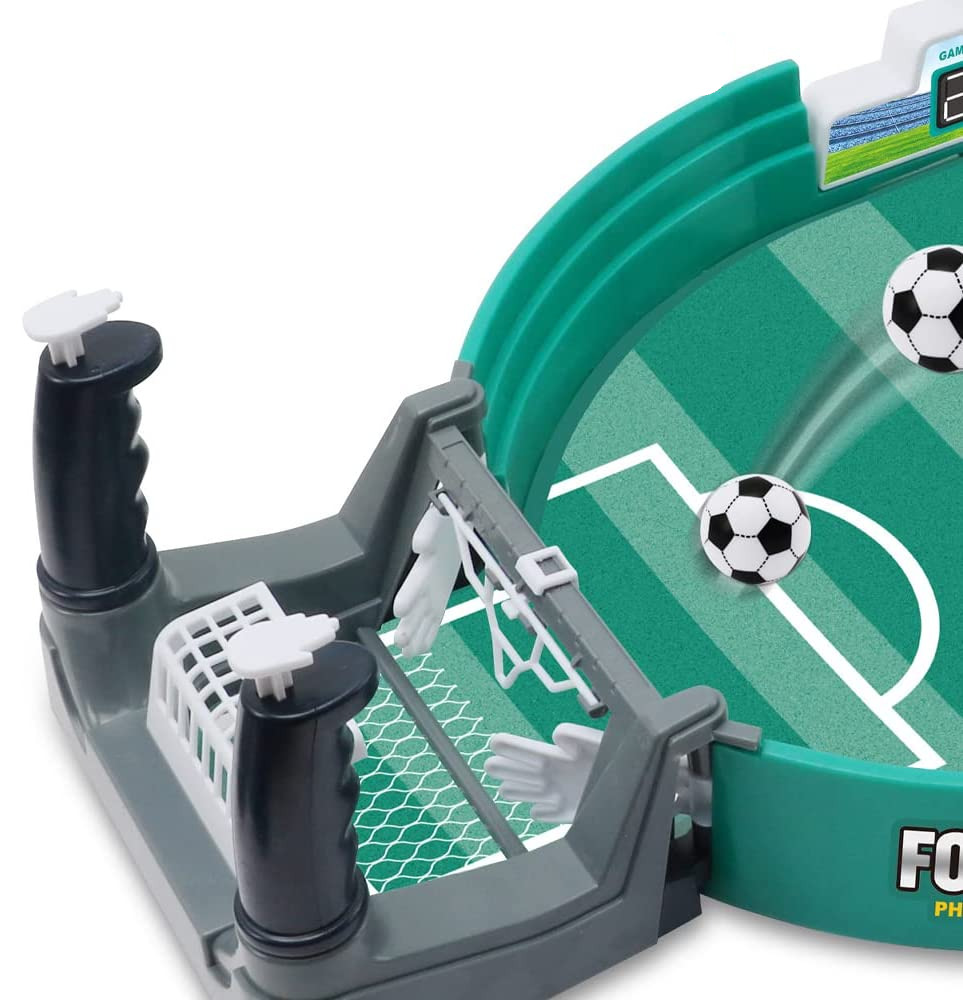 (60x27cm) Mini Flipper Kinder Spielzeug Tisch Fussball Kicker Tischspiel inkl. 6 Bälle - Grün