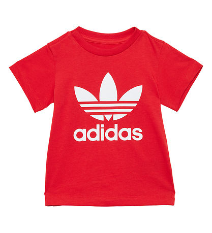 adidas Originals T-Shirt - Trefoil - Rot/Weiß