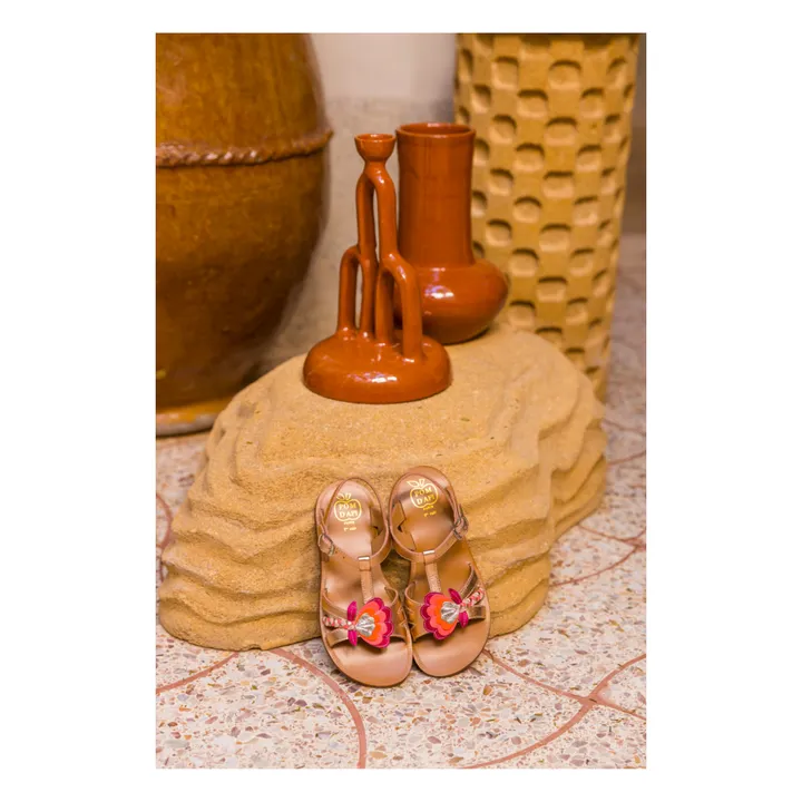 Pom d'Api Sandales Plagette Antik | Or rose