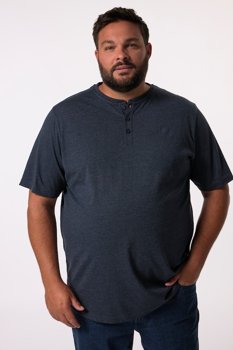 Men+ Henley, 2er-Pack, Basic, Halbarm, Rundhals, bis 8 XL