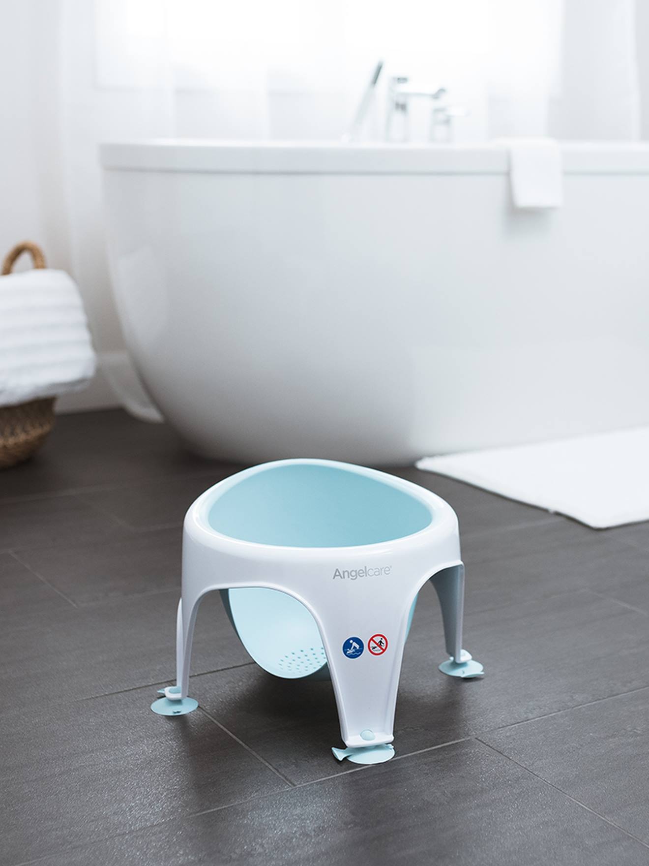 Assento sanitário Angelcare cinza médio liso