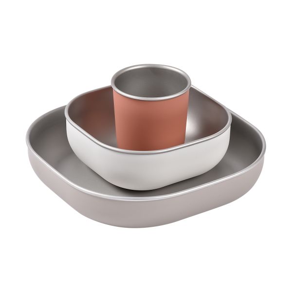 Beaba Eetset – Roestvrij staal – Terracotta