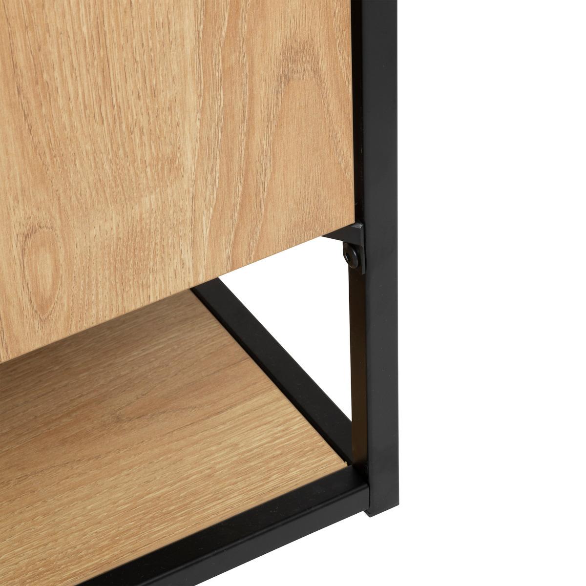 BUFFET 2 PORTES ALDEA METAL BOIS BEIGE D.140X80CMCM
