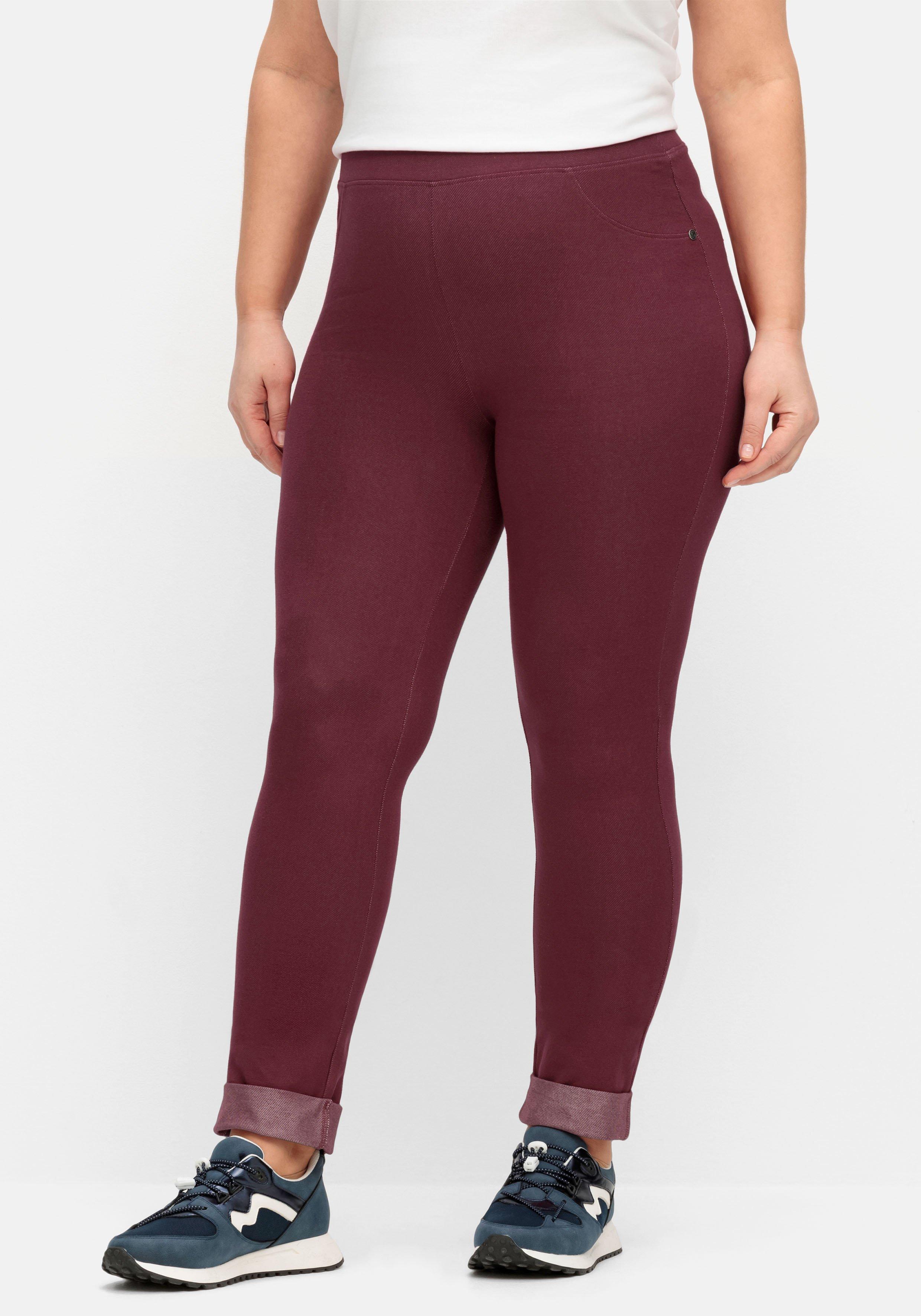 Leggings mit fixiertem Aufschlag am Saum