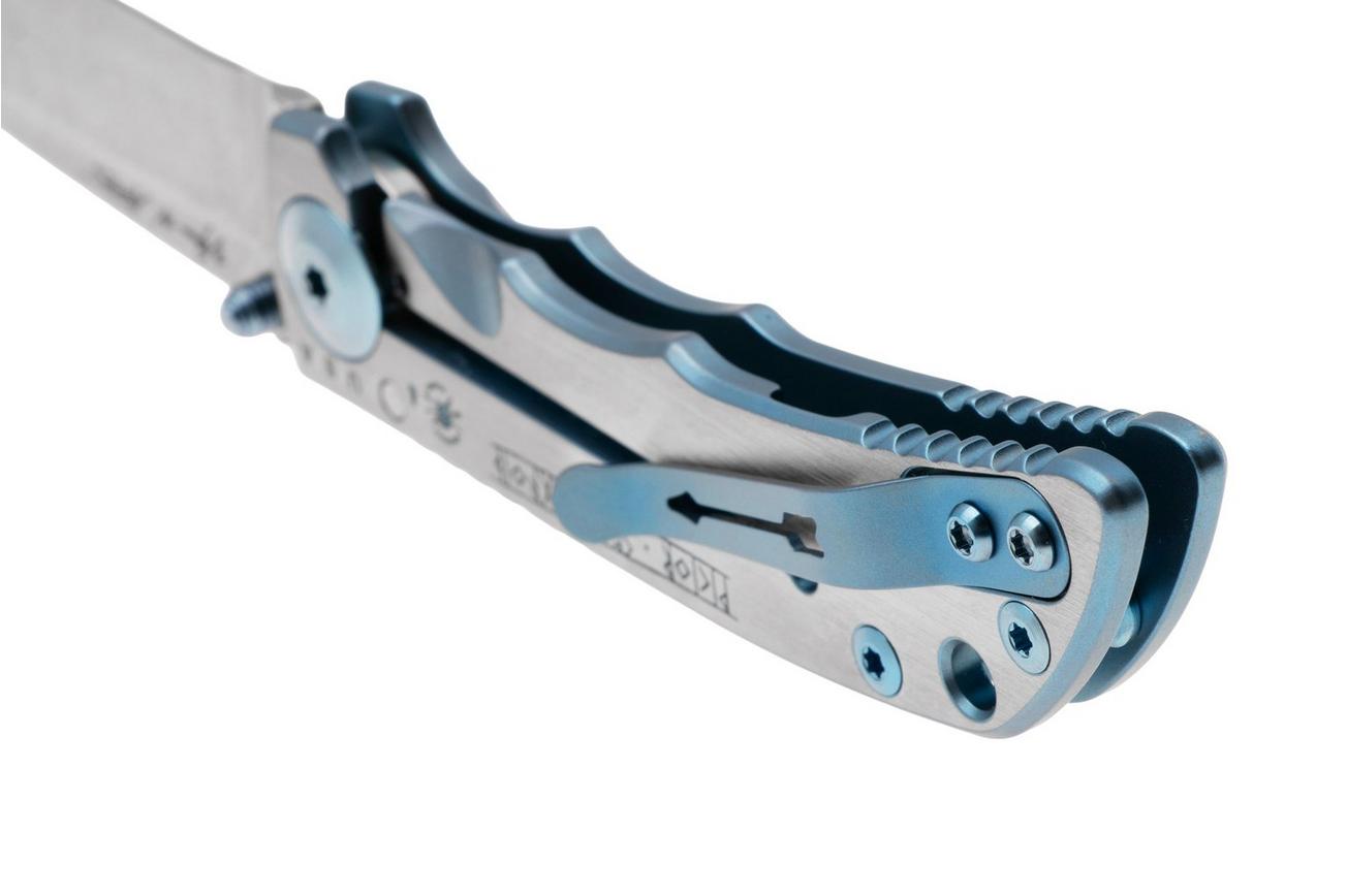 Spartan Harsey Folder 3.25 SF10C-VIK-TRL-WALK, Stonewashed CPM MagnaCut, Viking Trail Walker Blue/Grey Titanium zakmes
