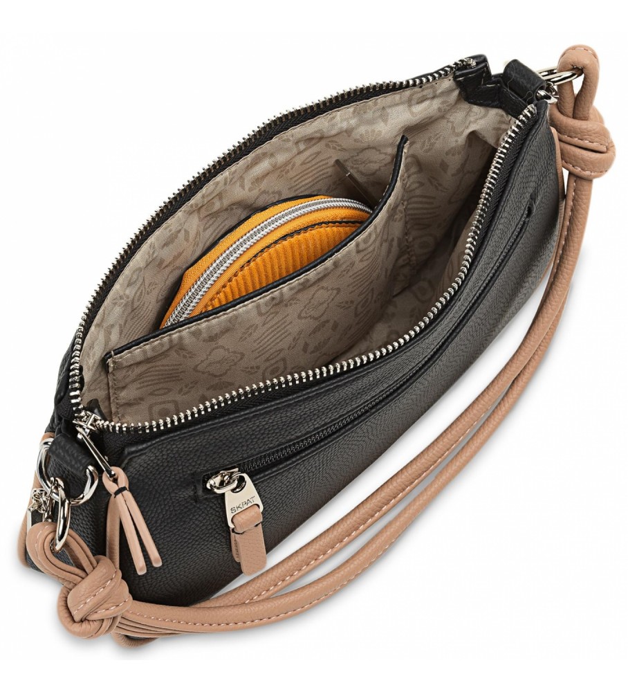 Bolsa de ombro feminina Skpat com 2 alças intercambiáveis 311878 Preto/Taupe