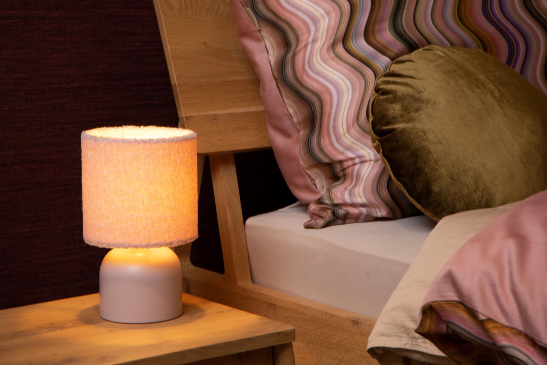 Woolly tafellamp roze