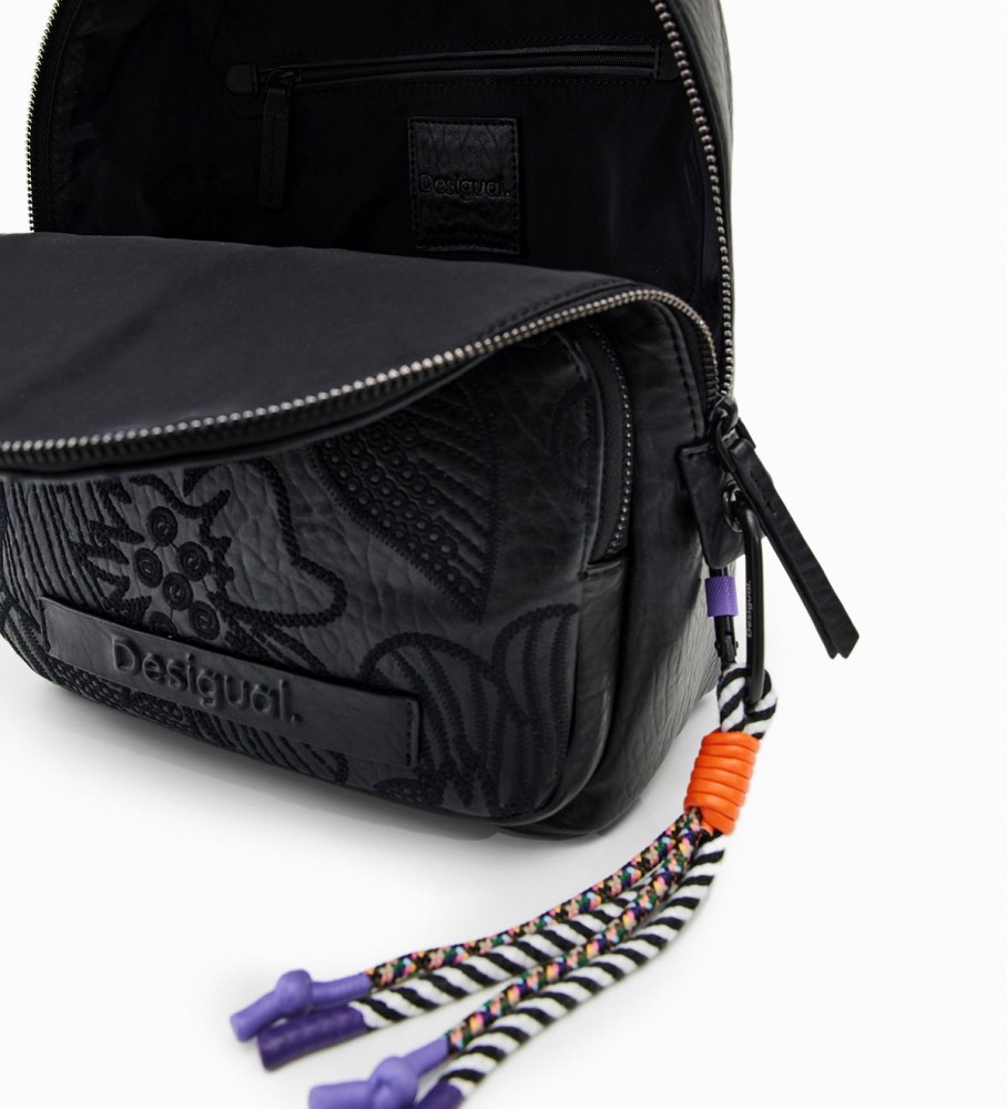 Mochila pequena Desigual Alpha Mombasa, preta