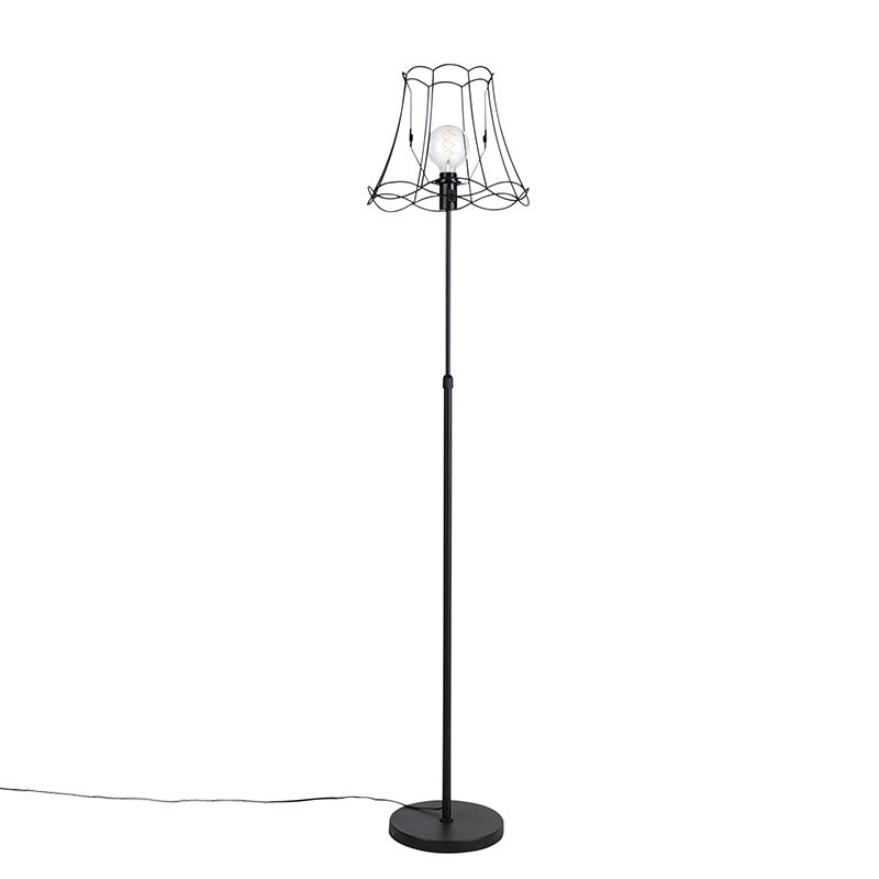 Vloerlamp zwart met Granny Frame 35 cm verstelbaar - Parte