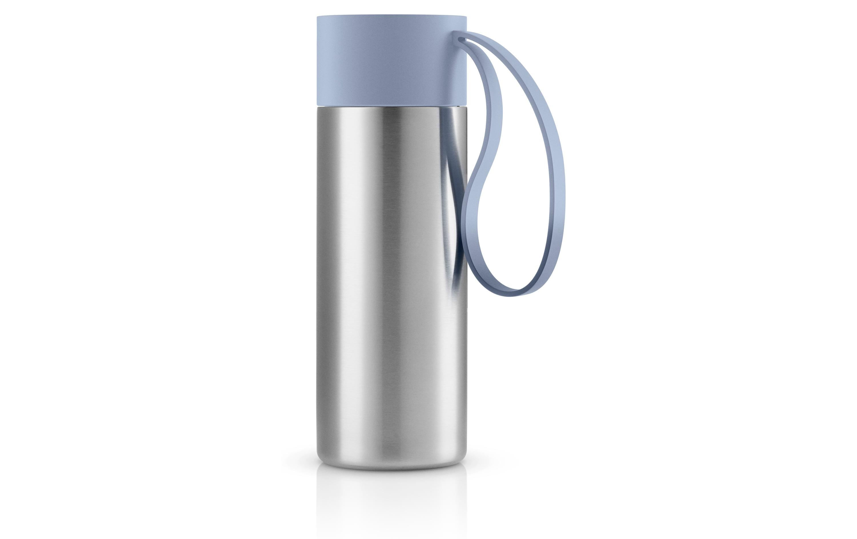 Thermobecher To Go 350 ml, Blau/SilberIsolierbecher mit Trageschlaufe