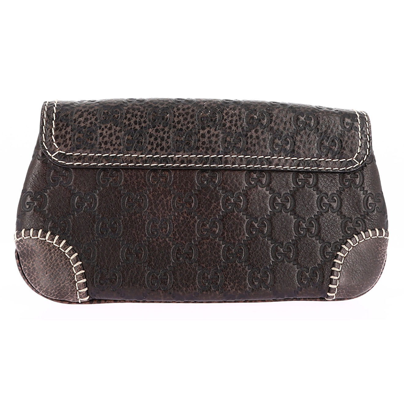 Gucci Pochette en Cuir Monogramme marron - Très bon état - 25x13 cm