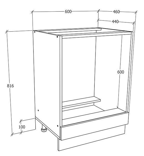 Herdumbauschrank FASOLA - weiß - Honig Eiche - 60 cm