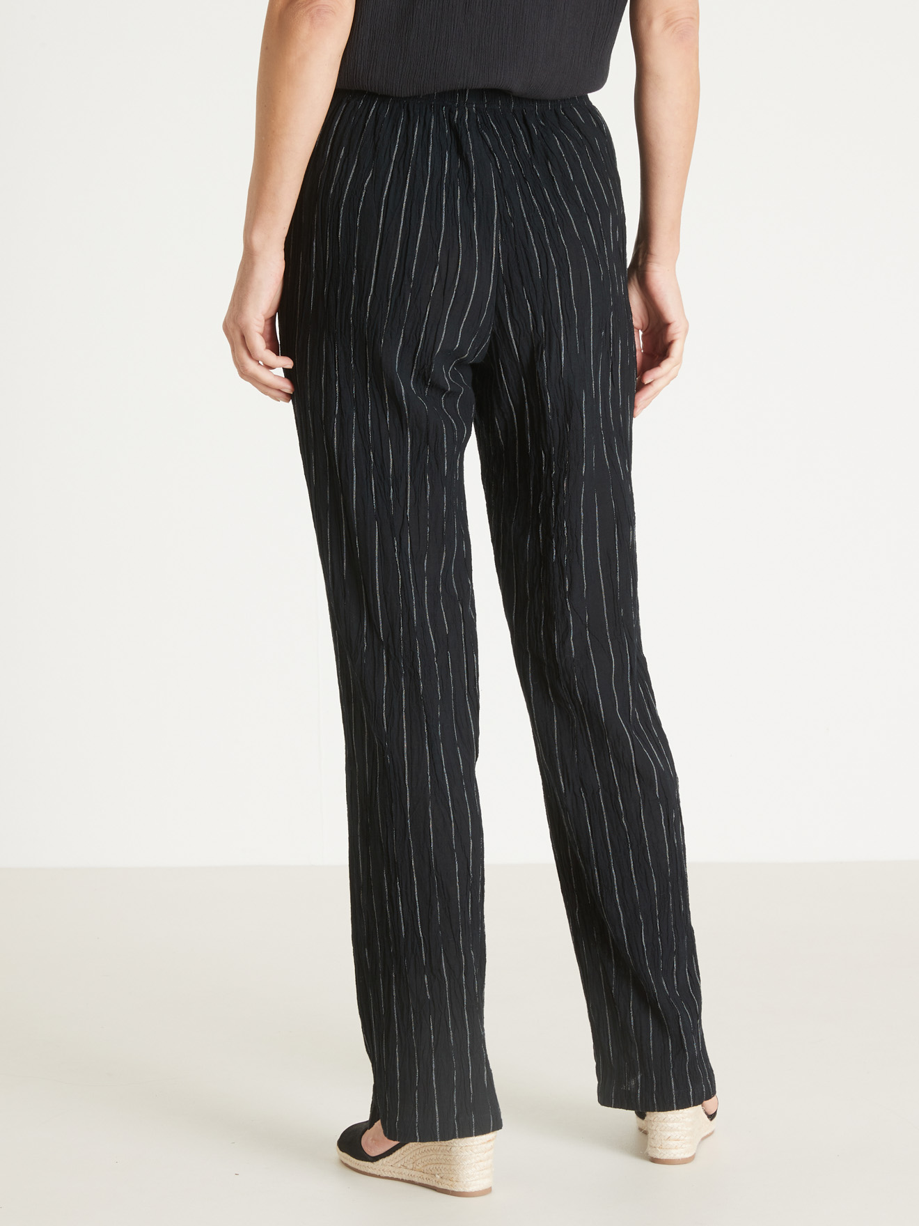 Pantalon en tissu créponné pur coton