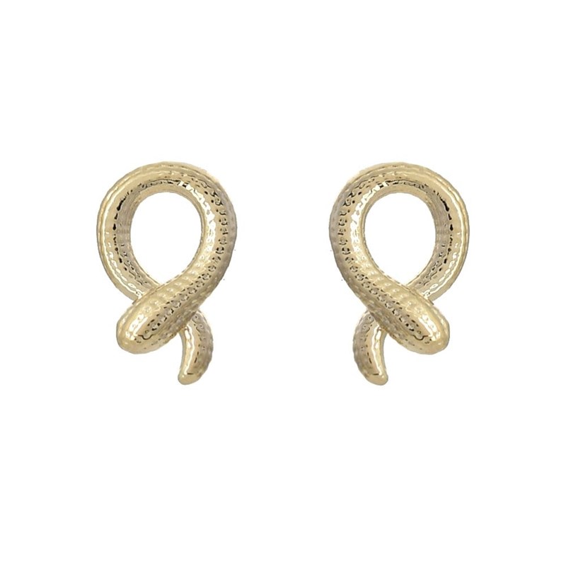 Boucles d'oreilles animal serpent enroulé Plaqué or 750 3 microns
