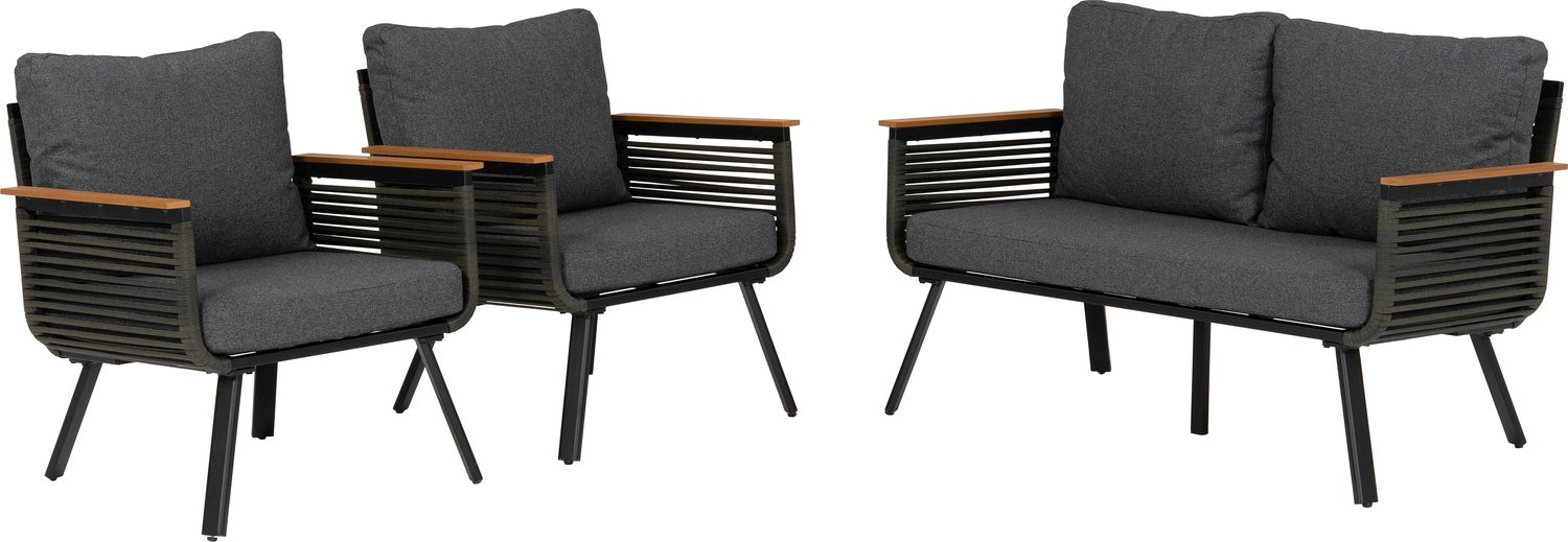 Intratuin 4-zits loungeset Timon zwart