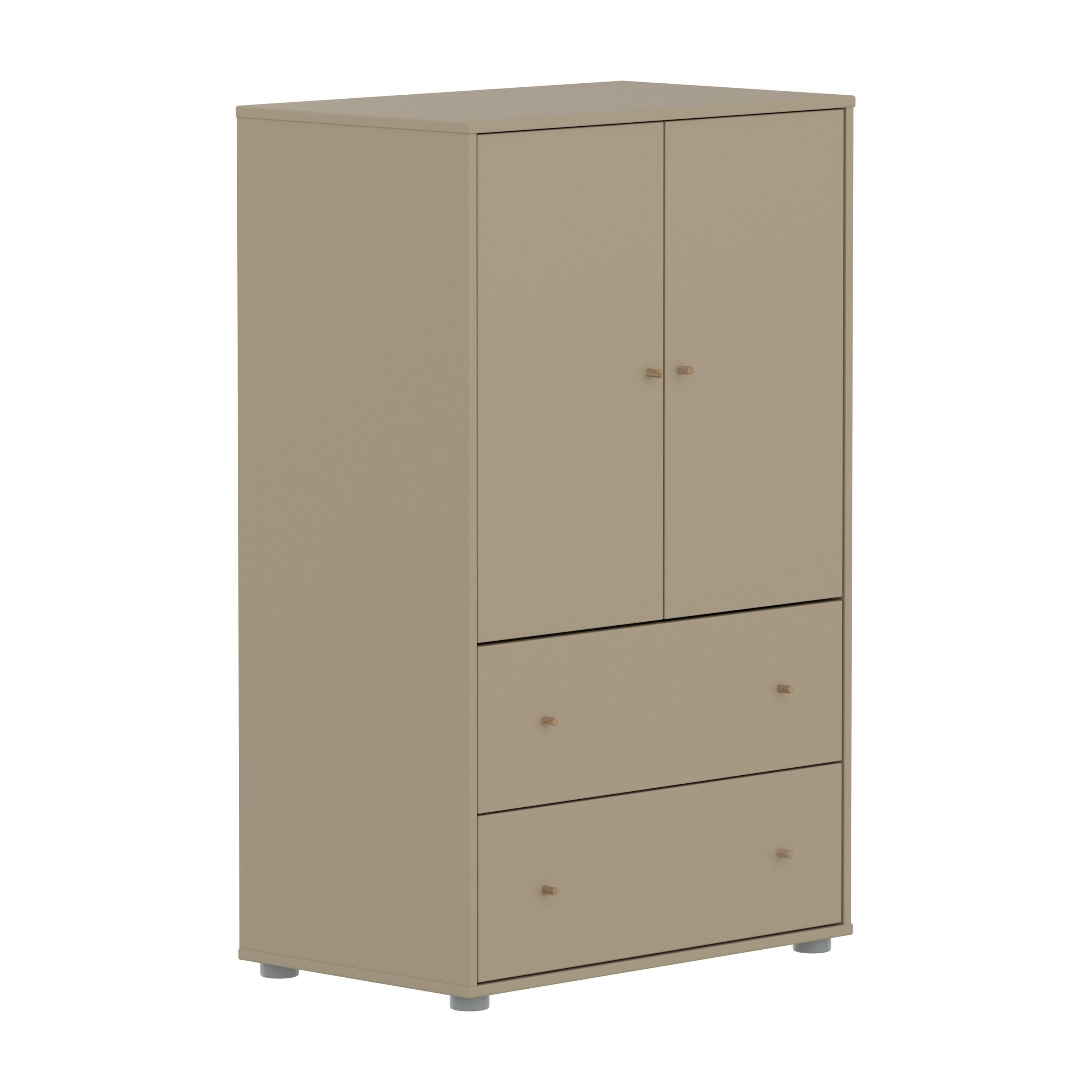 SAGA Schrk m Schubl oat,oak knobs/pla.Fü - Oat / B: 75.0 cm x T: 45.0 cm x H: 120.0 cm