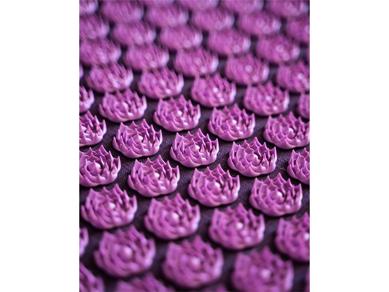 Pranamat Eco Massage Set – Matte und Kissen dunkelviolett Nahhaltiges, handgefertigtes Rücken- und Kopfmassage Set