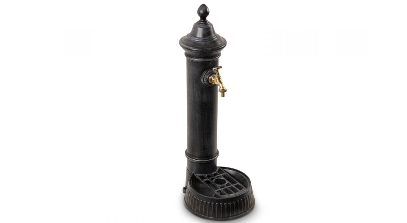 Fontaine de jardin aluminium gris 26x32x72cm
