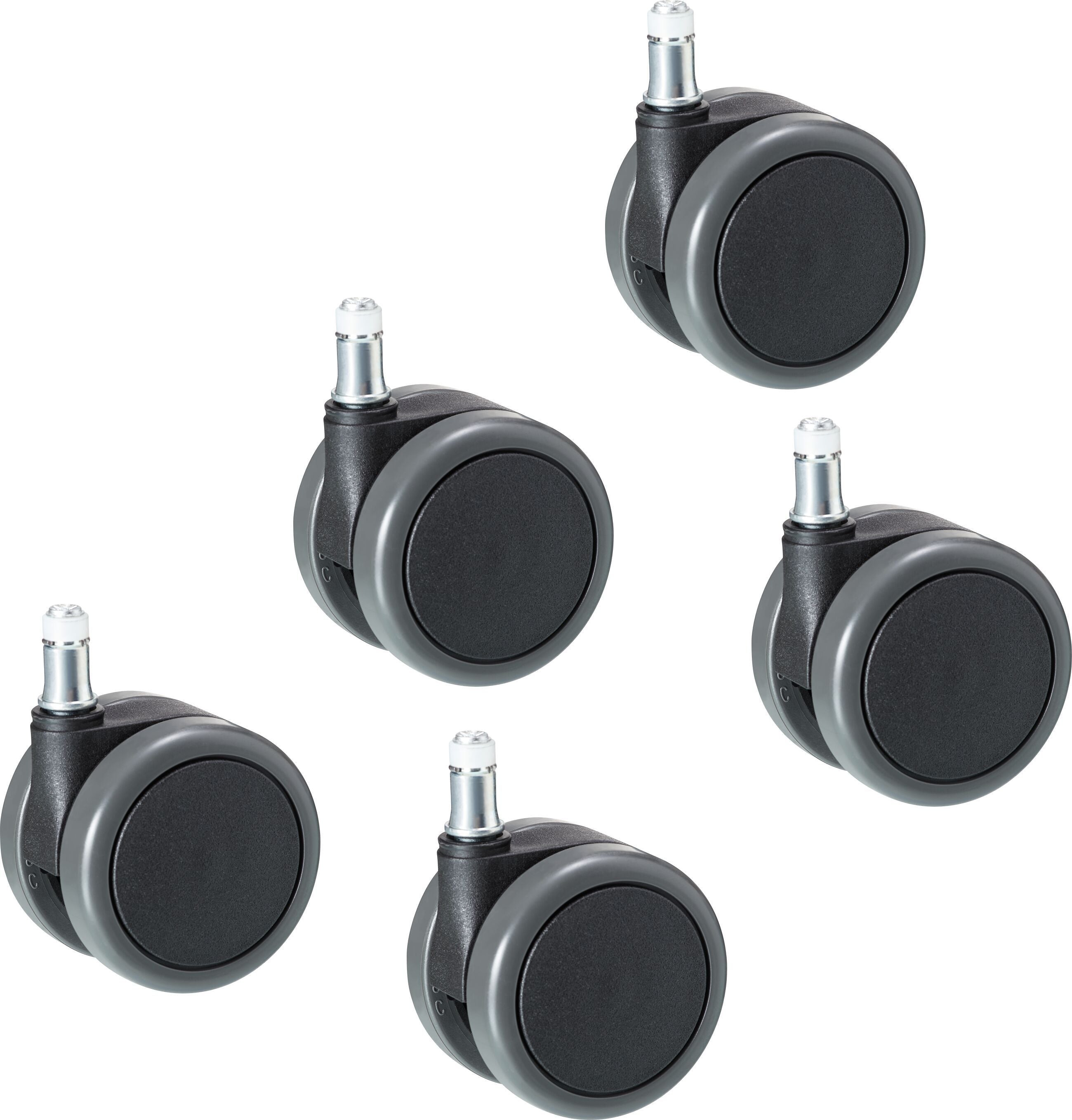 Sicherheitsstopprollen Hartboden Set 11mm Hartbodenrollen Set - Schwarz / T: 6.6 cm x H: 9.5 cm