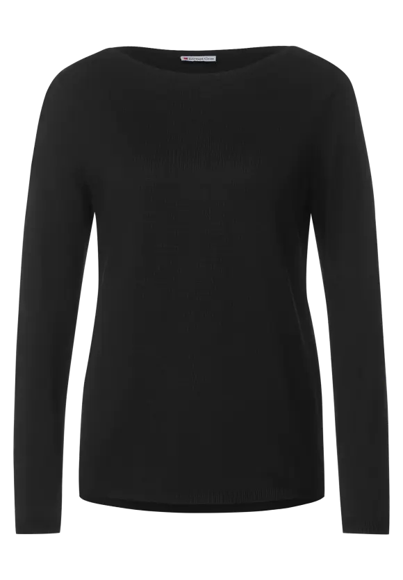 U-Boot Ausschnitt Pullover - Black