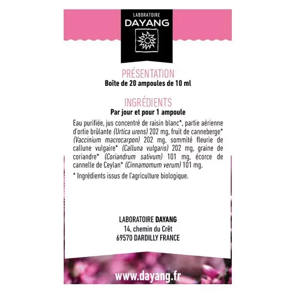 Dayang Organic Urinary Comfort Complex 20 ampolas