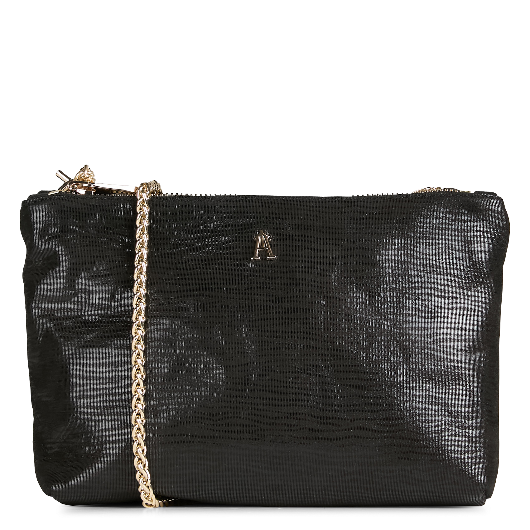 Duo - Sac bandoulière en cuir| Noir