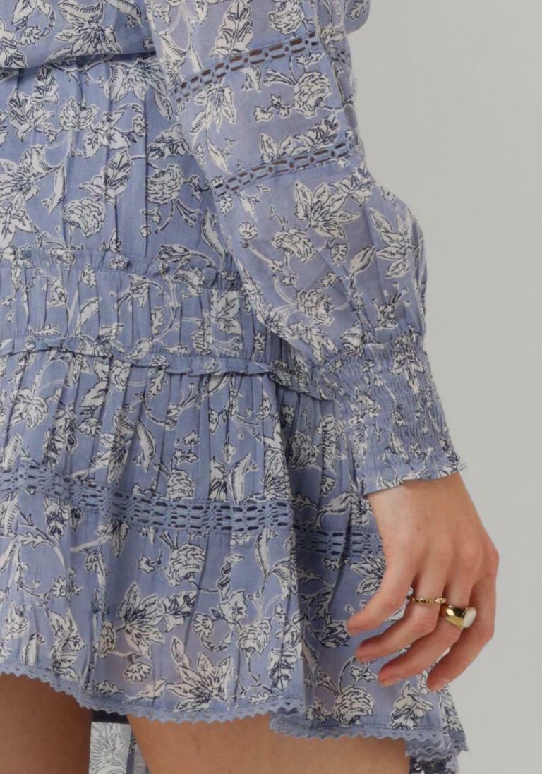 NEO NOIR blauwe neo noir minirok cosy s stencil flower skirt