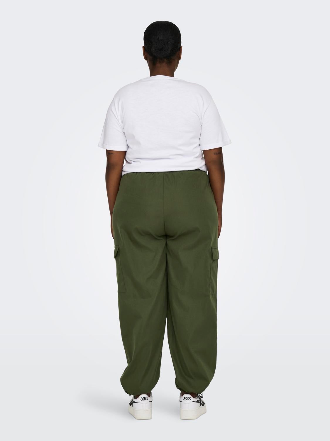 CARCASHI Mittlere Taille Normal geschnitten Cargo-Hose Rifle Green