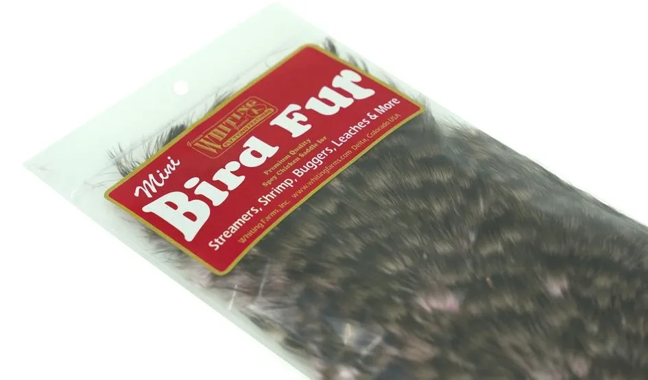 Whiting Mini Bird Fur Grizzly Dyed Shell Pink