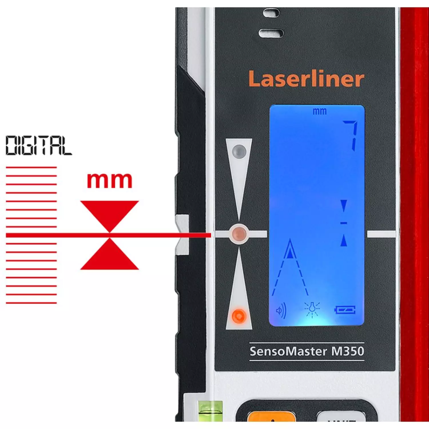 Laserliner SensoMaster M350 Handontvanger voor rotatielaser - Rood - 350m