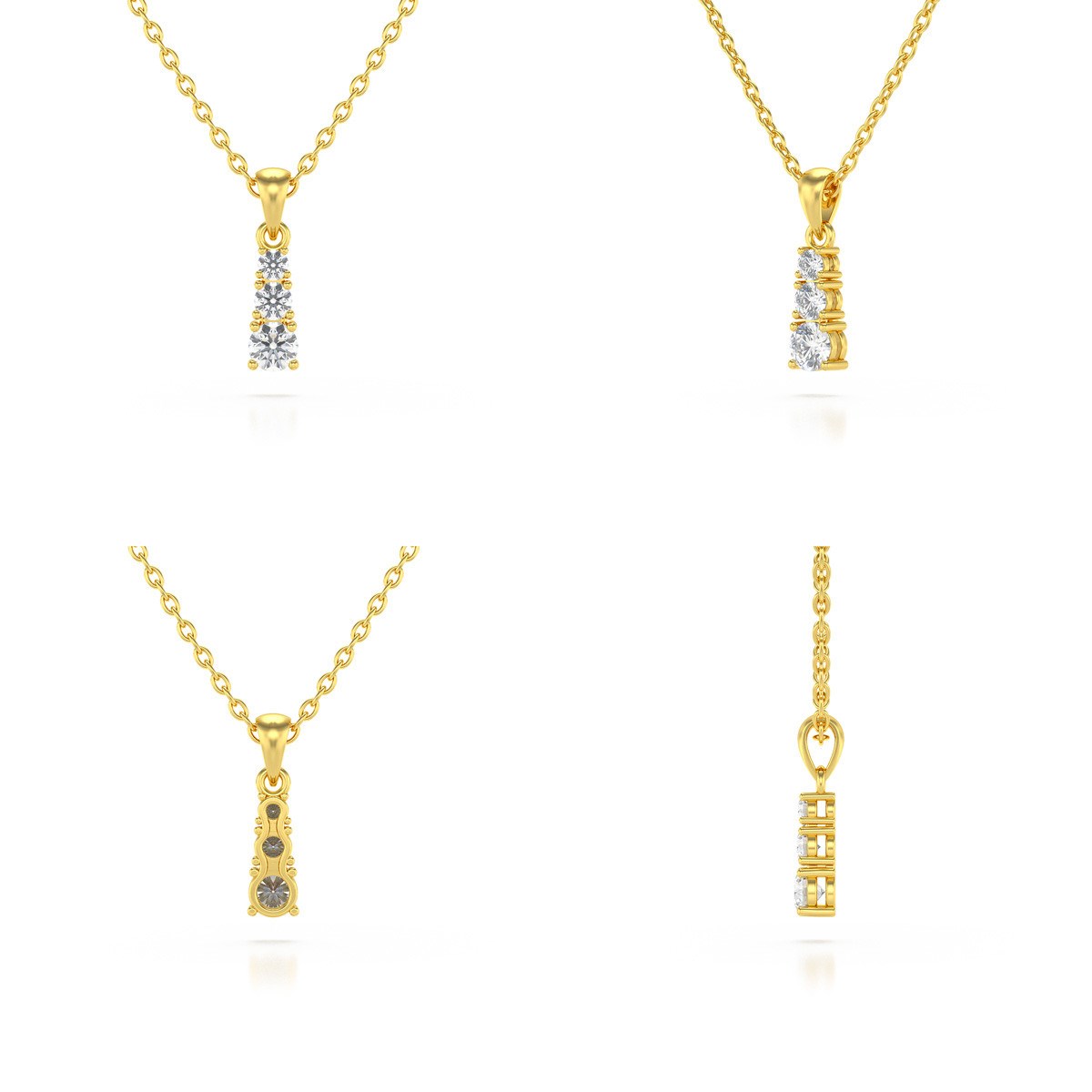 Collier Pendentif ADEN Or 585 Jaune Diamant Chaine Or 585 incluse 0.45grs