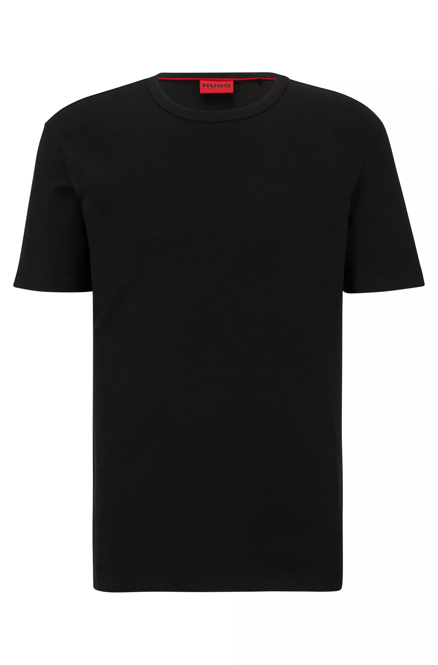 Camiseta HUGO vermelha de algodão Pima com modelagem regular e logo contrastante.